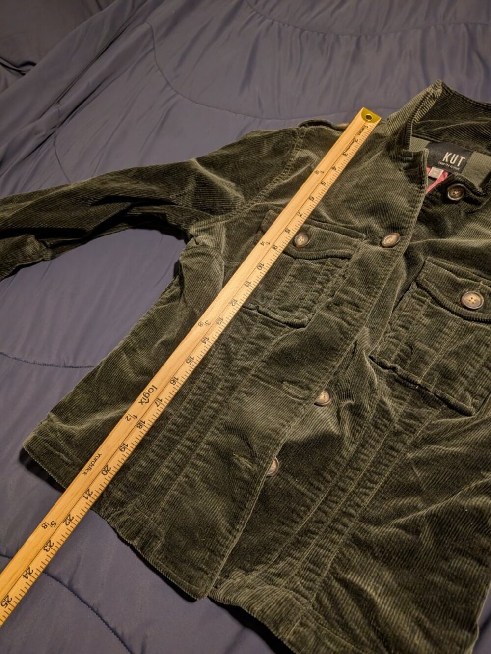 Kut from the Kloth Kyra Corduroy Utility Jacket Medium Button Included - Picture 4 of 5